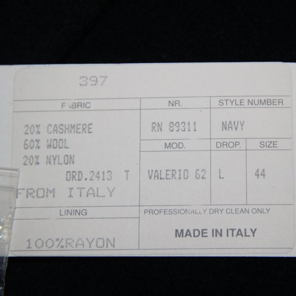 Massimo Italy Navy Blue Cashmere Wool Blend Men Long Classic Coat Size 44 - Picture 3 of 12